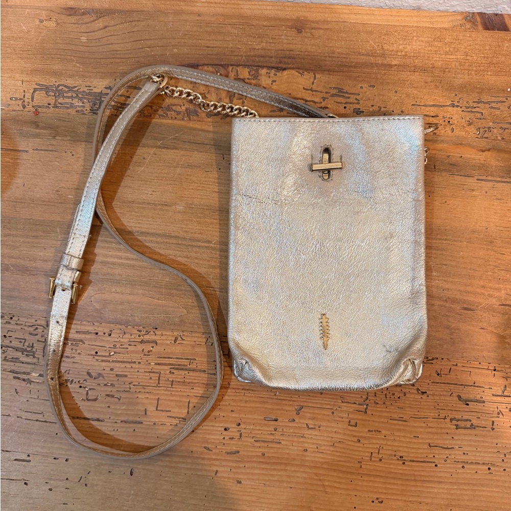 Thacker Pippa Crossbody Bag Gold Boho 100% Leather